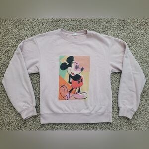 Uniqlo Disney Mickey Mouse Sweatshirt Light Pink Abstract Terry Size Medium